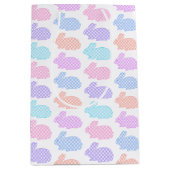 Gingham Oaster Bunny Pattern Mittlere Geschenktüte (Vorderseite)