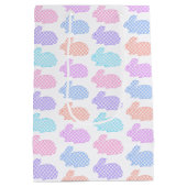 Gingham Oaster Bunny Pattern Mittlere Geschenktüte (Rückseite)