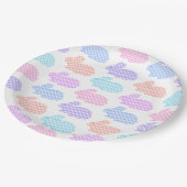 Gingham Oaster Bunny Pattern Pappteller (Schrägansicht)