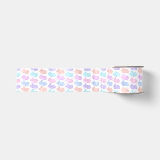 Gingham Oaster Bunny Pattern Ripsband (Vorderseite)