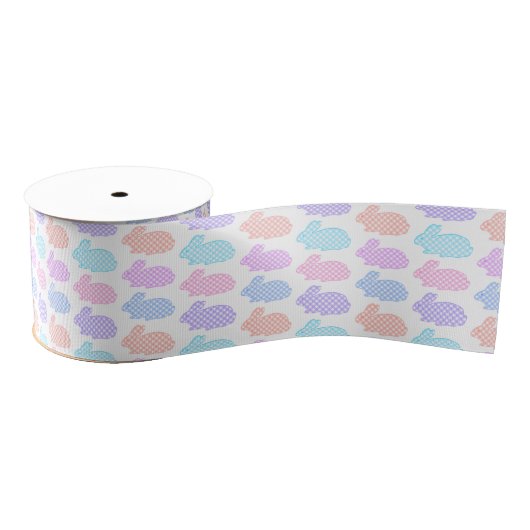 Gingham Oaster Bunny Pattern Ripsband (Spule)
