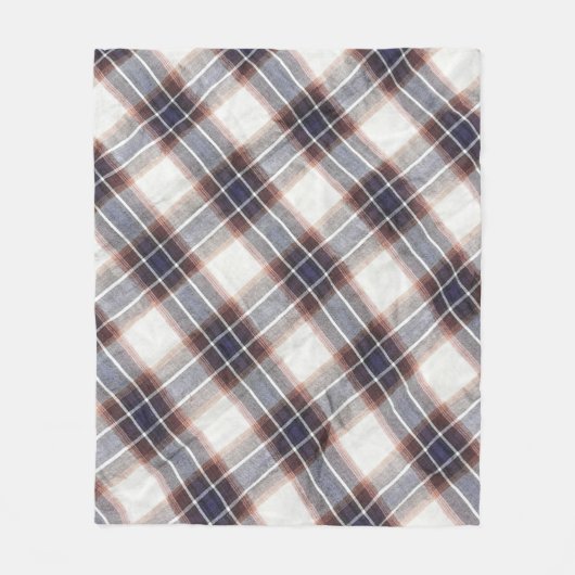 Gingham ökologische Baumwolle in Herbstfarben. Fleecedecke (Vorderseite)