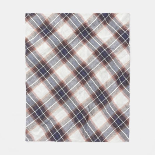 Gingham ökologische Baumwolle in Herbstfarben.  Fleecedecke (Vorderseite)