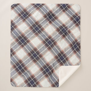 Gingham ökologische Baumwolle in Herbstfarben. Sherpadecke