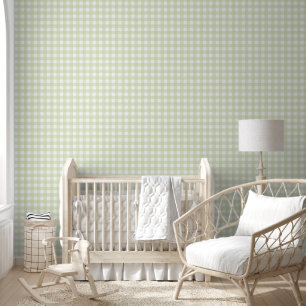 Gingham Oliva White Tapete