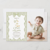 Gingham One Silly Goose 1st Birthday Invitation Einladung (Vorderseite)
