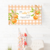 Gingham Orange Baby Shower Banner (Insitu)