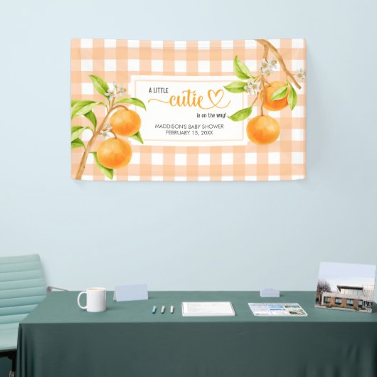 Gingham Orange Baby Shower Banner (Messeveranstaltung)