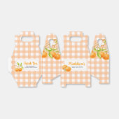 Gingham Orange Baby Shower Geschenkschachtel (Ungefaltet)
