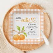 Gingham Orange Baby Shower Pappteller
