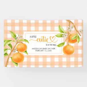 Gingham Orange Babyparty Banner