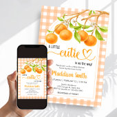 Gingham Orange Babyparty Einladung