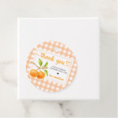 Gingham Orange Babyparty Geschenkanhänger (Beispiel)