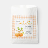 Gingham Orange Babyparty Geschenktütchen (Vorderseite)