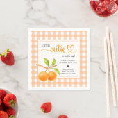 Gingham Orange Babyparty Serviette (Beispiel)