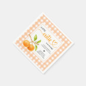 Gingham Orange Babyparty Serviette (Ecke)