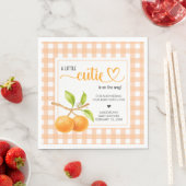 Gingham Orange Babyparty Serviette (Beispiel)