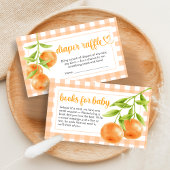 Gingham Orange Babyparty-Windel-Raffel Begleitkarte
