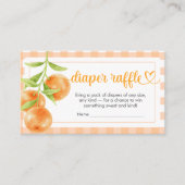 Gingham Orange Babyparty-Windel-Raffel Begleitkarte (Vorderseite)