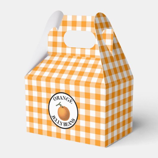 Gingham Orange Jelly Bean Geschenkschachtel (Vorderseite)