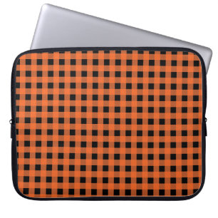 Gingham Orange und Black Laptopschutzhülle