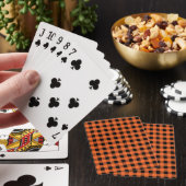 Gingham Orange und Black Spielkarten (In Situ)