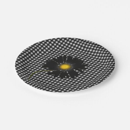 Gingham Pappteller (Schrägansicht)