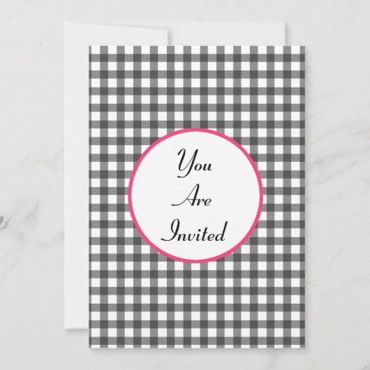 Gingham-Party Einladung (Rückseite)