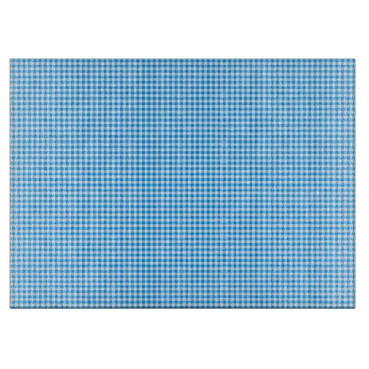 Gingham Pastel Blue-White-15x11 CUTTING BOARD Schneidebrett (Vorderseite)