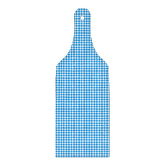 Gingham Pastel Blue-White-CUTTING BOARD PADDLE Schneidebrett (Vorderseite)