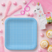 Gingham Pastel Blue-White-PAPER PARTY TELLER (Party)
