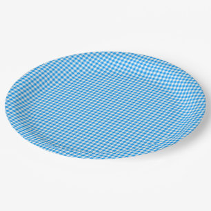 Gingham-Pastel Blue-White-PAPER-PARTY-TELLER Pappteller