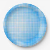 Gingham-Pastel Blue-White-PAPER-PARTY-TELLER Pappteller (Vorderseite)