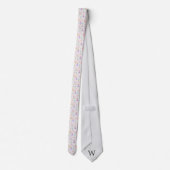 Gingham-Pastell-Nussknacker-Ballett-Monogramm Krawatte (Rückseite)