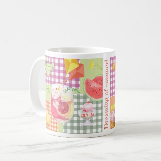Gingham Patchwork Dreaming of Summer Kaffeetasse (Vorderseite Links)