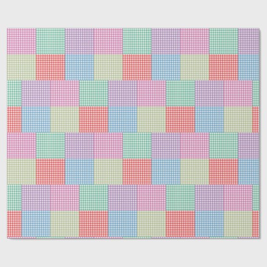 Gingham Patchwork Pattern Geschenkpapier (Flach)