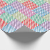Gingham Patchwork Pattern Geschenkpapier (Ecke)