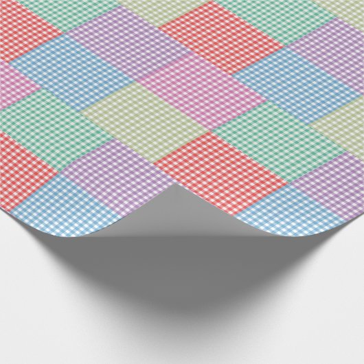 Gingham Patchwork Pattern Geschenkpapier (Ecke)