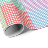 Gingham Patchwork Pattern Geschenkpapier (Rolleneckpunkt)