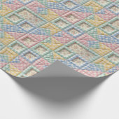 Gingham-Patchwork-Quilt-Muster Geschenkpapier (Ecke)