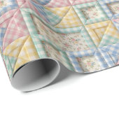 Gingham-Patchwork-Quilt-Muster Geschenkpapier (Rolleneckpunkt)