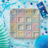 Gingham-Patchwork-Quilt-Muster Pappteller (Party)