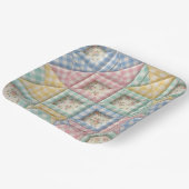 Gingham-Patchwork-Quilt-Muster Pappteller (Gewinkelt)
