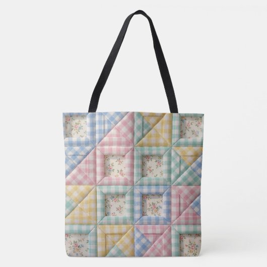 Gingham-Patchwork-Quilt-Muster Tasche (Vorderseite)