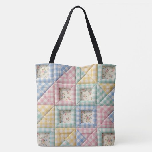 Gingham-Patchwork-Quilt-Muster Tasche (Rückseite)