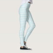 Gingham Pattern Blue und White Yoga Pants Leggings (Rechts)