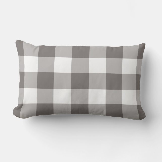 Gingham Pattern Checkered Kissen Für Draußen (Vorderseite)