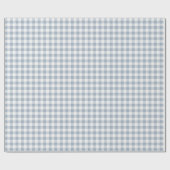 Gingham Pattern Coastal Checkered White Muted Blue Geschenkpapier (Flach)