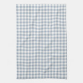 Gingham Pattern Coastal Checkered White Muted Blue Geschirrtuch (Vertikal)