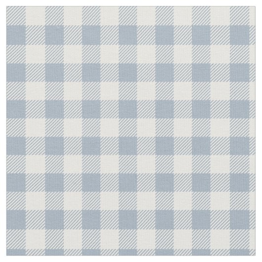 Gingham Pattern Coastal Checkered White Muted Blue Stoff (Nahaufnahme)